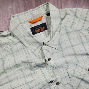 Orvis Trout Bum Shirt Mens XL Green Plaid Snap Fishing Outdoor Long Sleeve